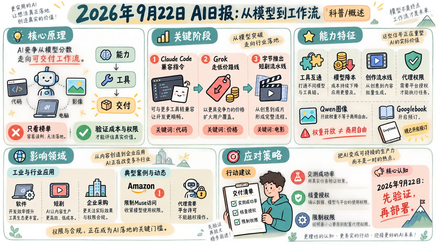 2026年9月22日 AI日报中文信息图:从模型到工作流