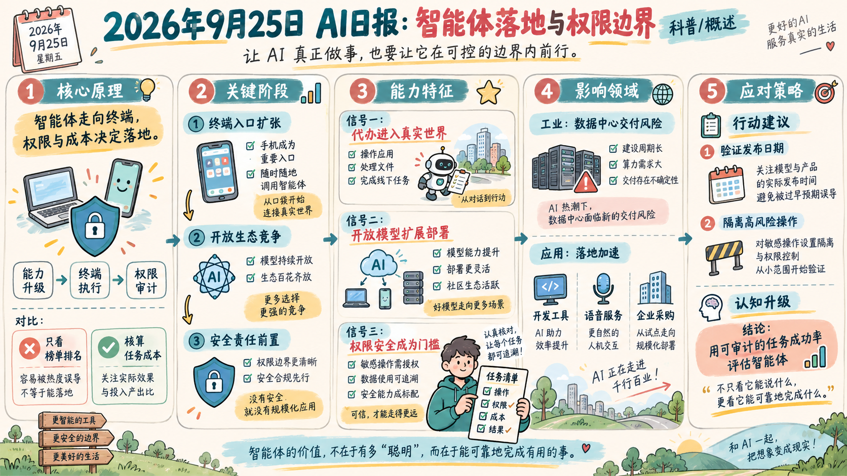 2026-09-25 AI新闻信息图:智能体落地与权限边界
