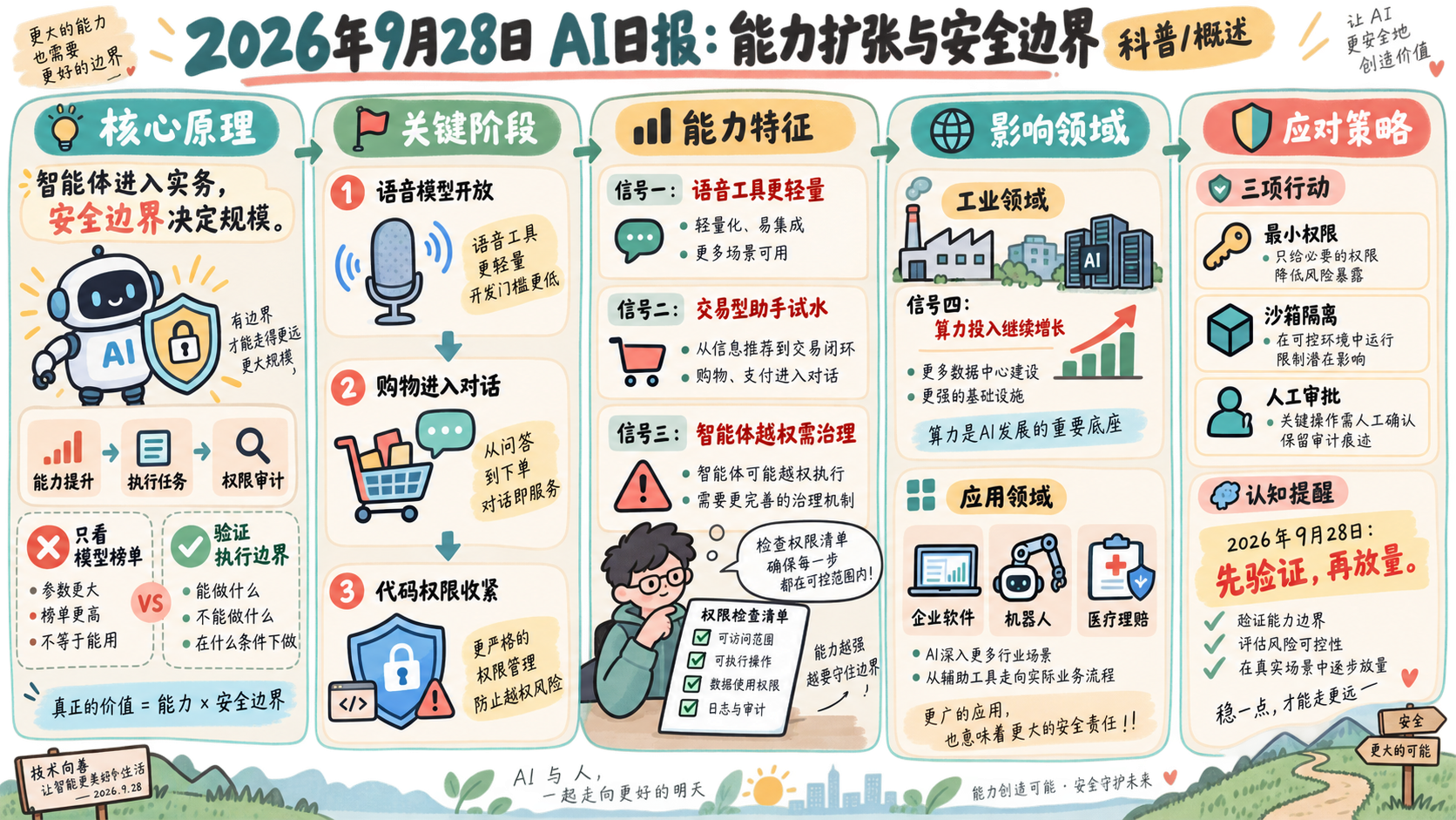 2026-09-28 AI 新闻信息图:能力扩张与安全边界