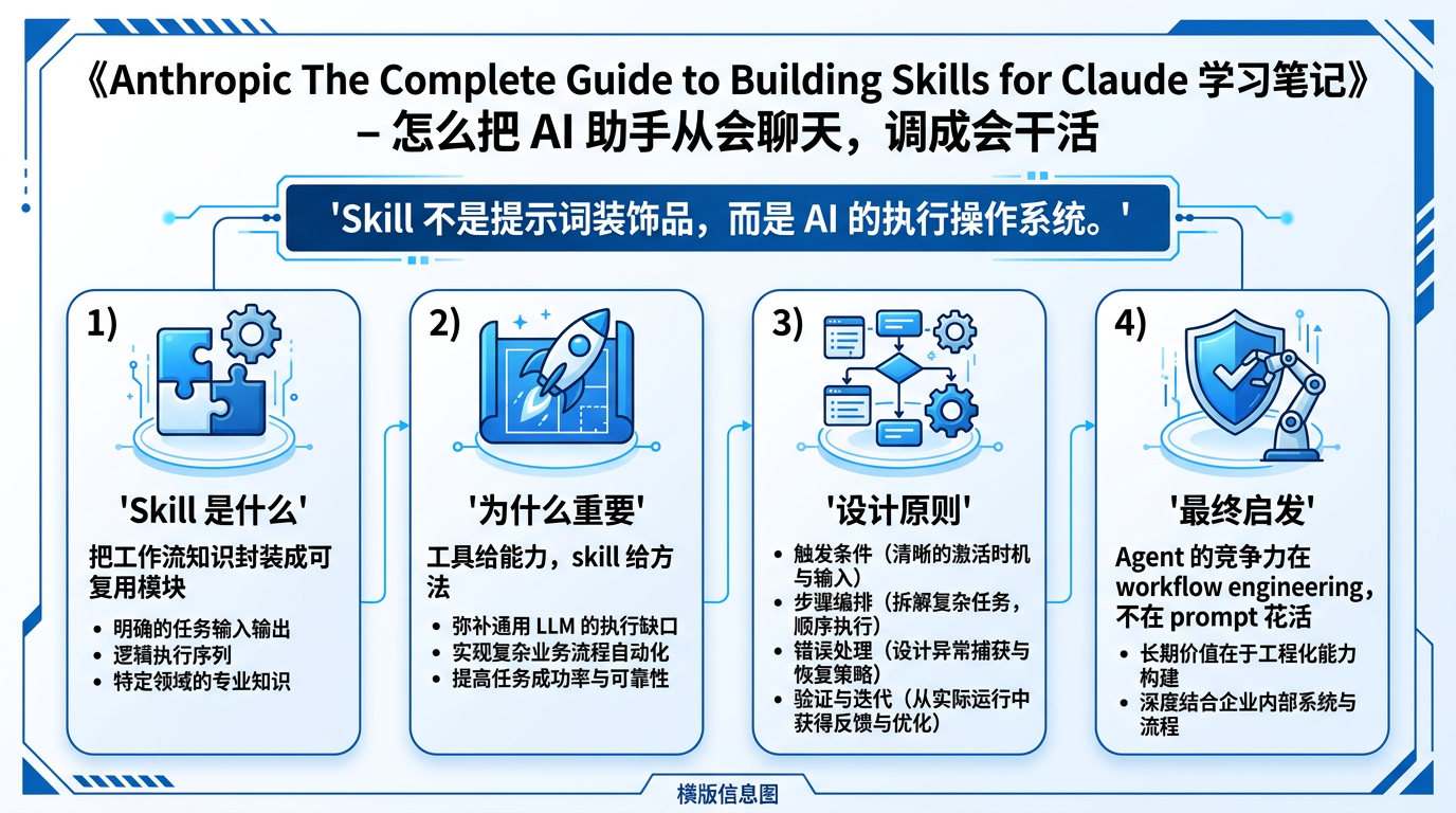 Anthropic Skills 指南学习信息图